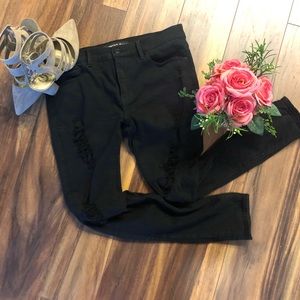 Express Black High-rise Ripped Skinny Jeans